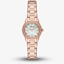 Emporio Armani Ladies Mia Rose Gold Mother Of Pearl Dial Watch AR11671