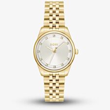 BOSS Ladies Graceful Gold Tone Crystal Silver Dial Watch 1502810