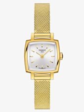 Tissot Ladies T-Lady Lovely Square Gold Tone Mesh Bracelet Watch T058.109.33.031.00