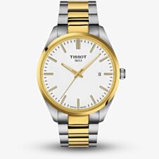 Tissot Mens PR 100 Two Tone White Dial Date Watch T150.410.22.011.00