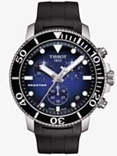 Tissot Mens T-Sport Seastar 1000 Chronograph Blue Dial Black Rubber Strap Watch T120.417.17.041.00