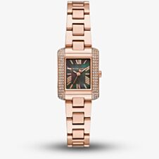 Michael Kors Emery Rose Gold Tone Mother Of Pearl Crystal Watch MK4868