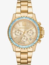 Michael Kors Ladies Everest Chronograph Green Stone Watch MK7210