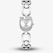 Guess Ladies Gia Silver G Shape Crystal Watch GW0683L1