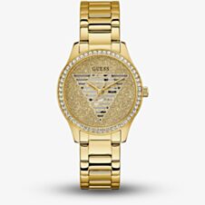 Guess Ladies Lady Idol Gold Tone Glitter Crystal Watch GW0605L2