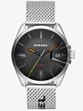 Diesel Mens Ms9 Stainless Steel Black Date Dial Mesh Strap Watch DZ1897
