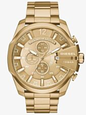 Diesel Mens Mega Chief Chronograph Dial Gold Plated Bracelet Watch DZ4360
