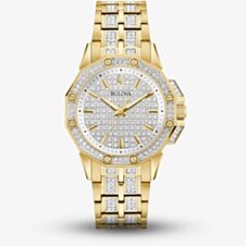 Bulova Ladies Octava Crystal Two Tone Watch 98L302