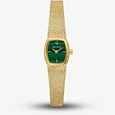 Bulova Ladies Goddess Of Time Gold Plated Green Dial Watch 97L184