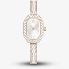 Swarovski Dextera Gold Tone Plated Champagne Crystal Bangle Watch 5672987
