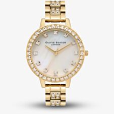 Olivia Burton Ladies Treasure White & Gold Bracelet Watch OB16MOP33