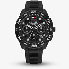 Tommy Hilfiger Mens TH-Regatta Black Rubber Strap Watch 1792233