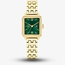Tommy Hilfiger Ladies Mia Green Dial Gold Tone Watch 1782858