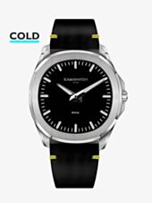 KAMAWATCH Royal Black Dial Leather Suede Strap Watch KWPM34