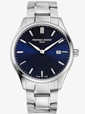 Frederique Constant Mens Classic Blue Dial & Silver Strap Watch FC-220NS5B6B