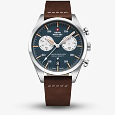  Swiss Military Mens Vintage Chronograph Brown Leather Strap Watch SM34090.04