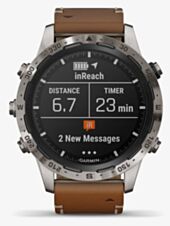 Garmin Mens Marq Adventurer Titanium Brown Leather Strap Watch 010-02006-27 