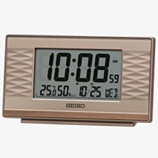 Seiko Clocks Bronze Digital Dual Rectangular Alarm Clock QHL094P