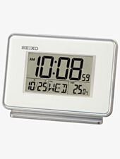 Seiko Clocks White Digital Dual Alarm Clock QHL068W