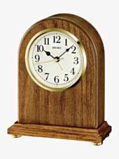Seiko Clocks Light Brown Oak Wooden Mantel Clock QXE031B