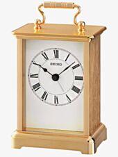 Seiko Clocks Gold Metal Mantel Clock QHE093G