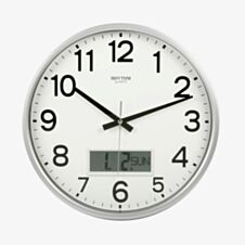 Rhythm Silver Date Display Clock CFG706NR19