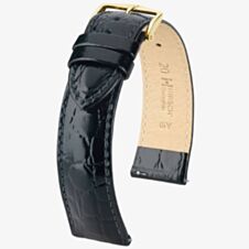 HIRSCH Duke Long Black Leather Watch Strap 01028050-1
