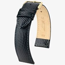 HIRSCH Rainbow Medium Black Leather Watch Strap 12302650-1