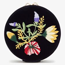 WOLF Zoe Travel Round Indigo Floral Jewellery Box 393216