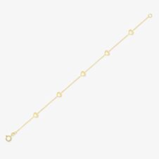 9ct Yellow Gold Open Hearts Chain Bracelet CA024-07