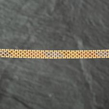Pre-Owned 18ct Three Colour Gold Five Row Flat Brick Link 16 Inch Flexible Chain 41041081