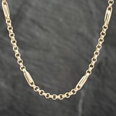 Pre-Owned 14ct Yellow Gold Double Bar Section Fancy 20 Inch Belcher Chain 41041434
