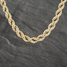 Pre-Owned 9ct Yellow Gold Graduated 16 Inch Rope Chain 41041441