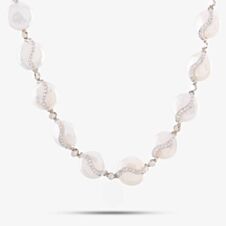 Pre-Owned 18ct White Gold Freshwater Pearl & 1.30ct Brilliant Cut Diamond 16 Inch Necklace 4104761