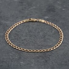 Pre-Owned 9ct Yellow Gold Flat 7.5 Inch Curb Chain Bracelet 41061267