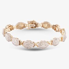 Pre-Owned 9ct Yellow Gold Brilliant Cut Diamond Bracelet 4107261