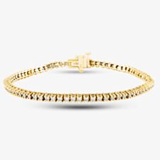 Pre-Owned 18ct Yellow Gold 2.01ct Brilliant Cut Diamond Tennis Bracelet 410758256