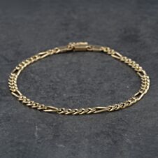 Pre-Owned 18ct Yellow Gold 5+1 Link 8.5 Inch Curb Chain Bracelet 41081165