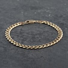 Pre-Owned 9ct Yellow Gold 9.5 Inch Curb Chain Bracelet 41081233