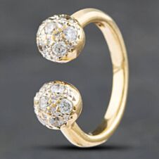Pre-Owned 9ct Yellow Gold Cubic Zirconia Torque Ring 41101251