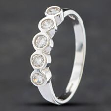 Pre-Owned 9ct White Gold Cubic Zirconia Half Eternity Ring 41101771