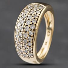 Pre-Owned 9ct Yellow Gold Cubic Zirconia Pave Dress Ring 41102006