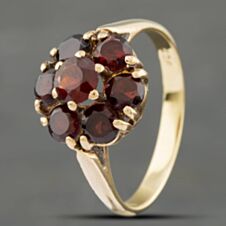 Pre-Owned Yellow Gold Garnet Cluster Ring 41102196