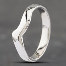 Pre-Owned 18ct White Gold Plain Half Wishbone Ring 41102274