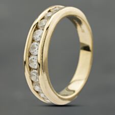Pre-Owned 9ct Yellow Gold Cubic Zirconia Channel Set Half Eternity Ring 41102723