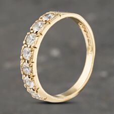 Pre-Owned 9ct Yellow Gold Cubic Zirconia Half Eternity Ring 41103206