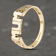Pre-Owned 9ct Yellow Gold Mum Signet Ring 41103212