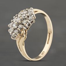 Pre-Owned 9ct Yellow Gold Cubic Zirconia Cluster Ring 41103304