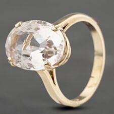 Pre-Owned 9ct Yellow Gold Morganite Large Oval Dress Ring 41103306
