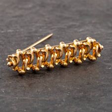 Pre-Owned Vintage Yellow Gold Ornate Bar Brooch 41131044